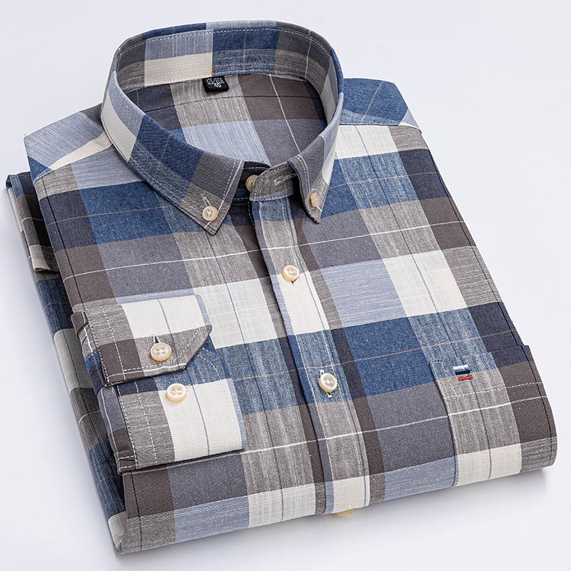 Мужские повседневные рубашки и – обзор и цена Oxford Cotton Casual Shirt Business