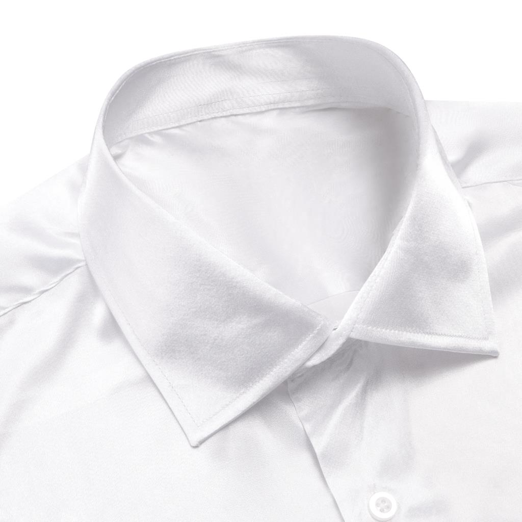 Hi-Tie белая шелковая атласная – обзор и цена Mens Satin Silk Dress Shirt