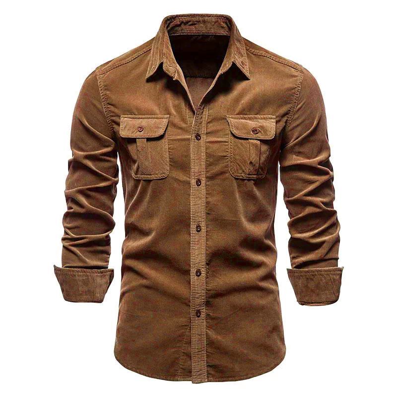 Мужская новая вельветовая руба – обзор и цена Corduroy Button Up Shirt Men
