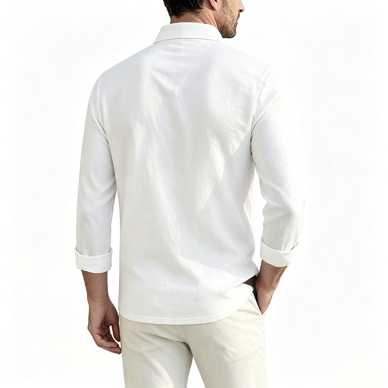 Мужская хлопково-льняная рубаш – обзор и цена Mens Linen Shirt Long Sleeve