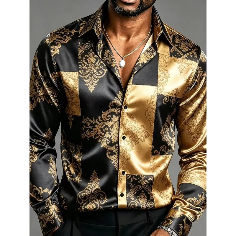 Атласные шелковые мужские руба – обзор и цена Mens Satin Silk Dress Shirt