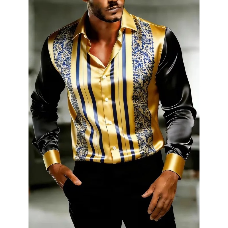 Атласные шелковые мужские руба – обзор и цена Mens Satin Silk Dress Shirt