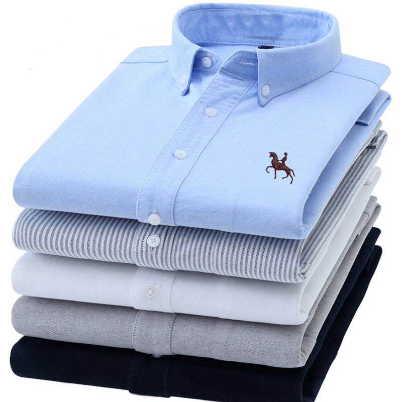 S-6XL Мужские рубашки-оксфорды – обзор и цена Oxford Cotton Casual Shirt Business