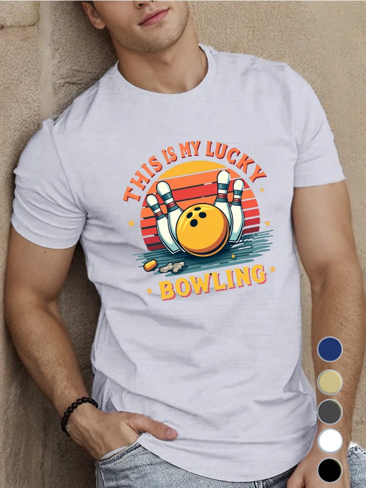 Мужская хлопковая футболка с к – обзор и цена Short Sleeve Bowling Shirt Retro