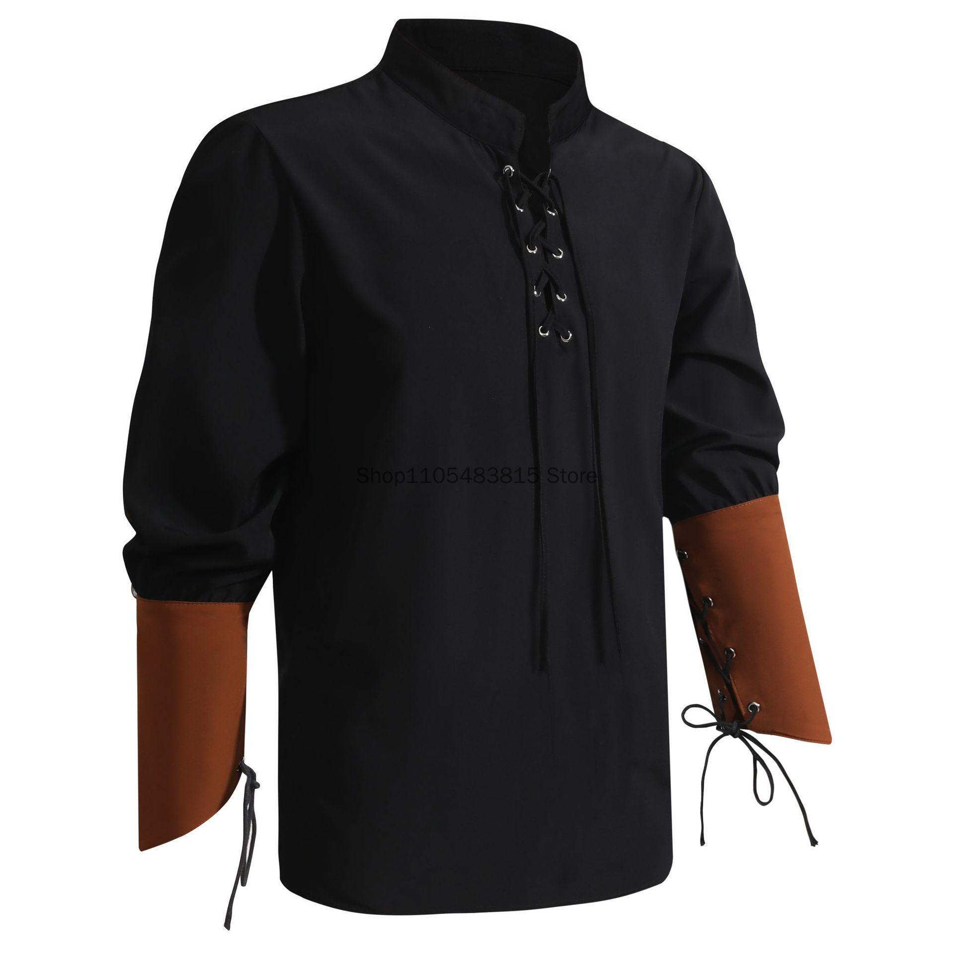 Пиратская рубашка для мужчин - – обзор и цена Medieval Gothic Lace Up Pirate Shirt