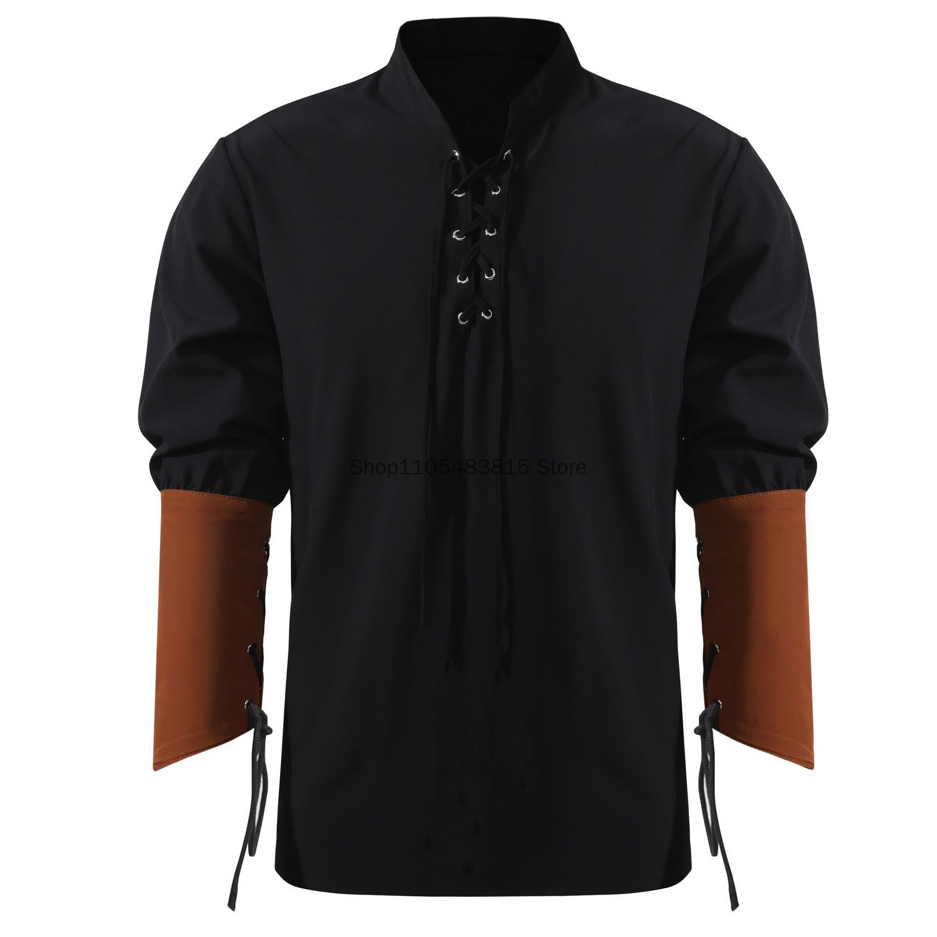 Пиратская рубашка для мужчин - – обзор и цена Medieval Gothic Lace Up Pirate Shirt