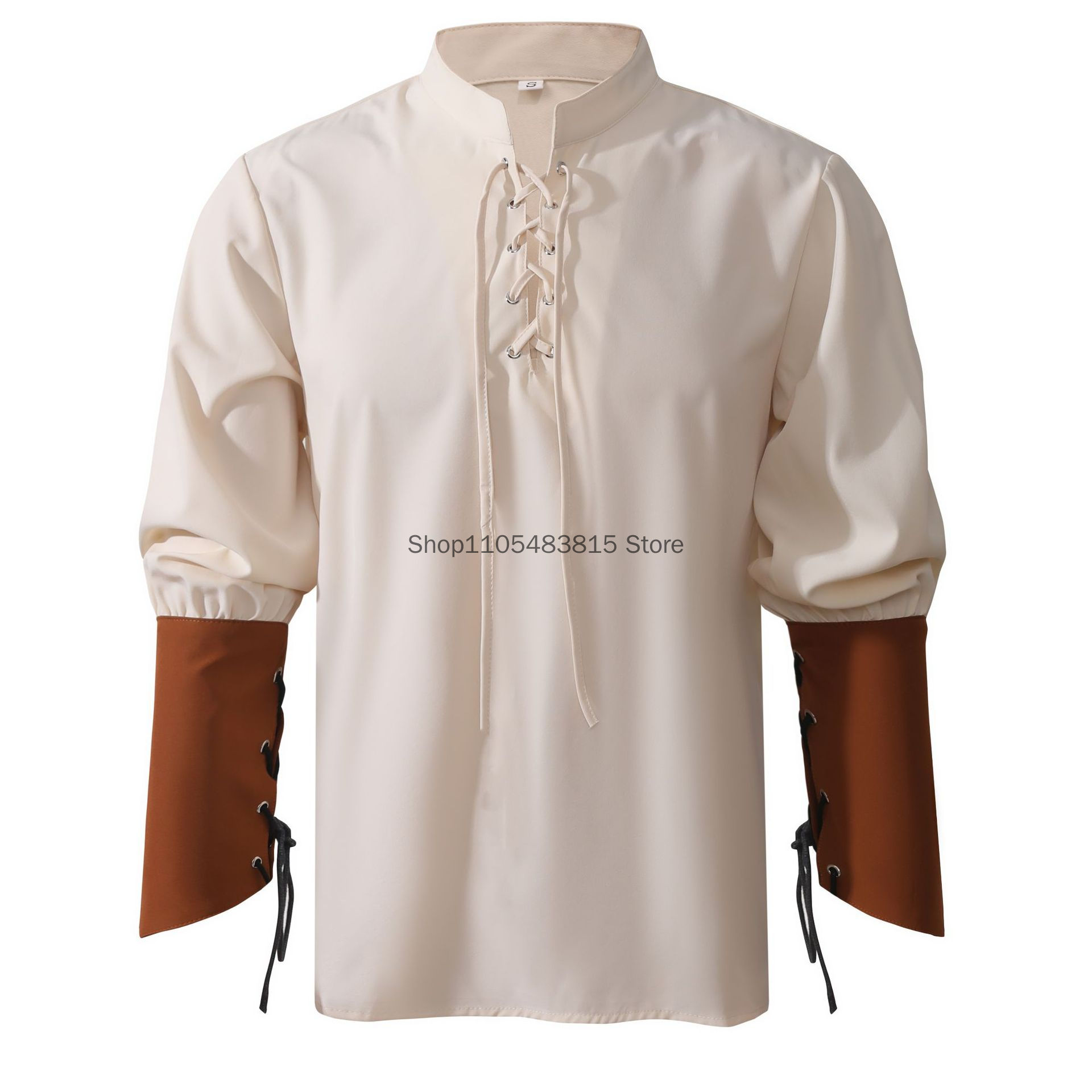 Пиратская рубашка для мужчин - – обзор и цена Medieval Gothic Lace Up Pirate Shirt