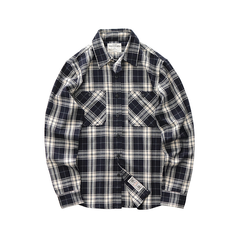 Осенняя новая японская ретро 3 – обзор и цена Flannel Plaid Shirt Heavy Weight
