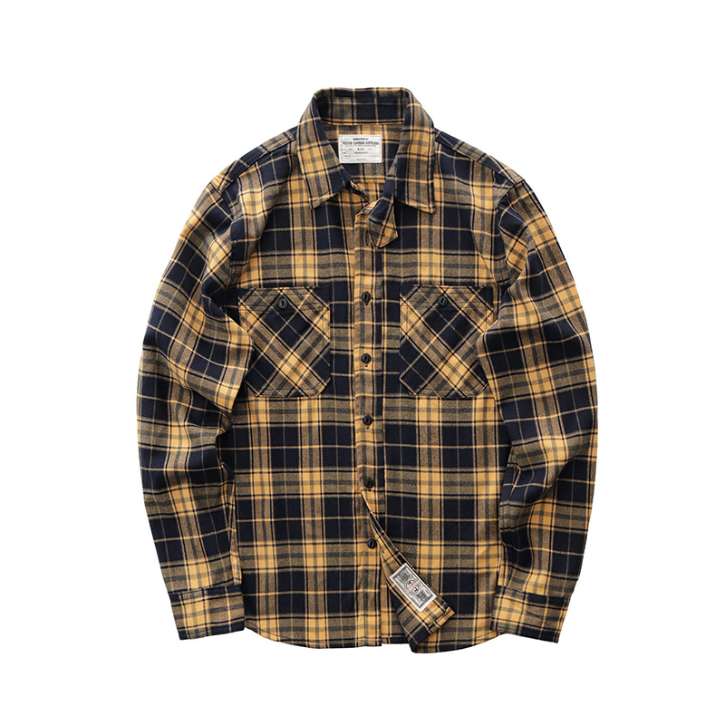 Осенняя новая японская ретро 3 – обзор и цена Flannel Plaid Shirt Heavy Weight