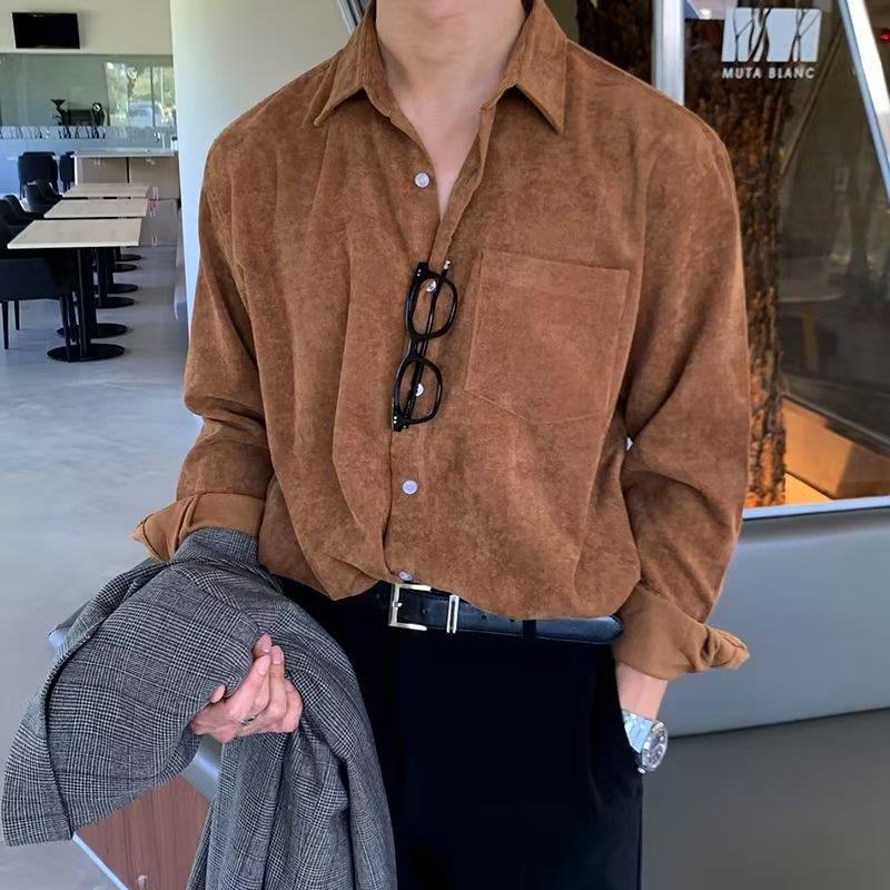 Мужские вельветовые рубашки с  – обзор и цена Corduroy Button Up Shirt Men