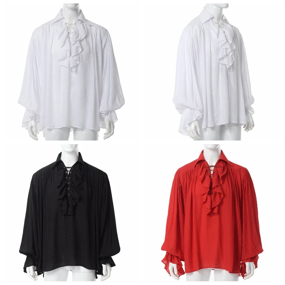 Мужская пиратская рубашка, руб – обзор и цена Medieval Gothic Lace Up Pirate Shirt