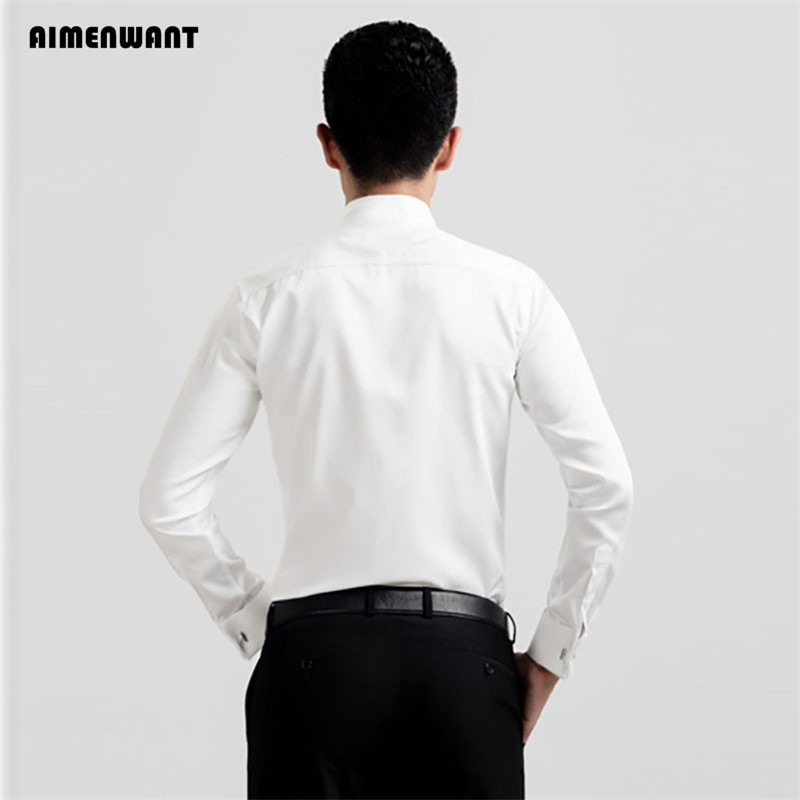 Мужская рубашка под смокинг AI – обзор и цена Mandarin Collar Formal Shirt Slim Fit
