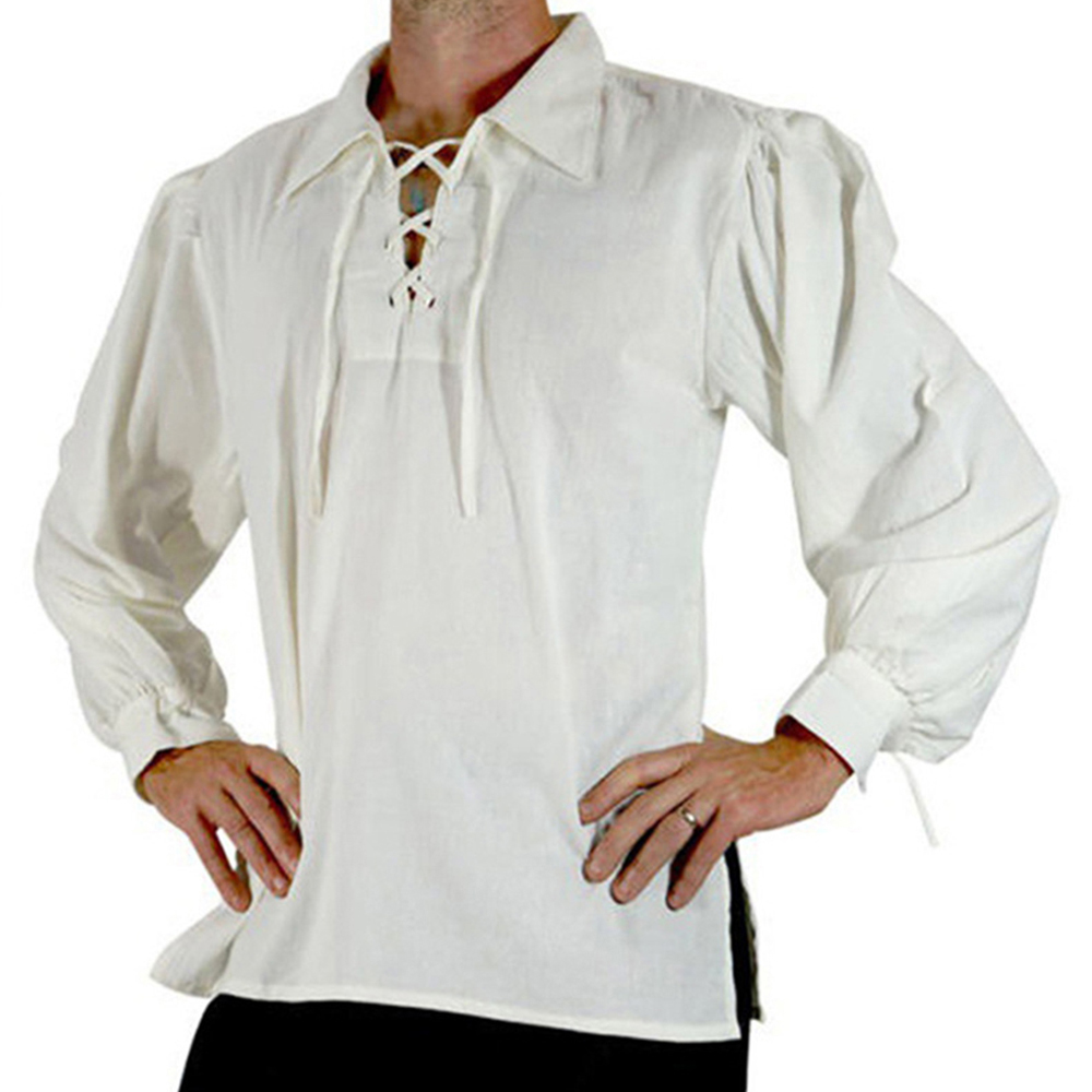 Мужской средневековый костюм э – обзор и цена Medieval Gothic Lace Up Pirate Shirt