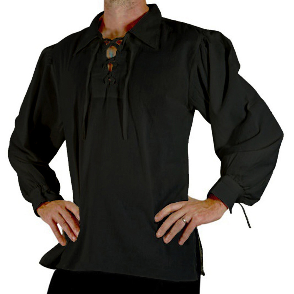 Мужской средневековый костюм э – обзор и цена Medieval Gothic Lace Up Pirate Shirt