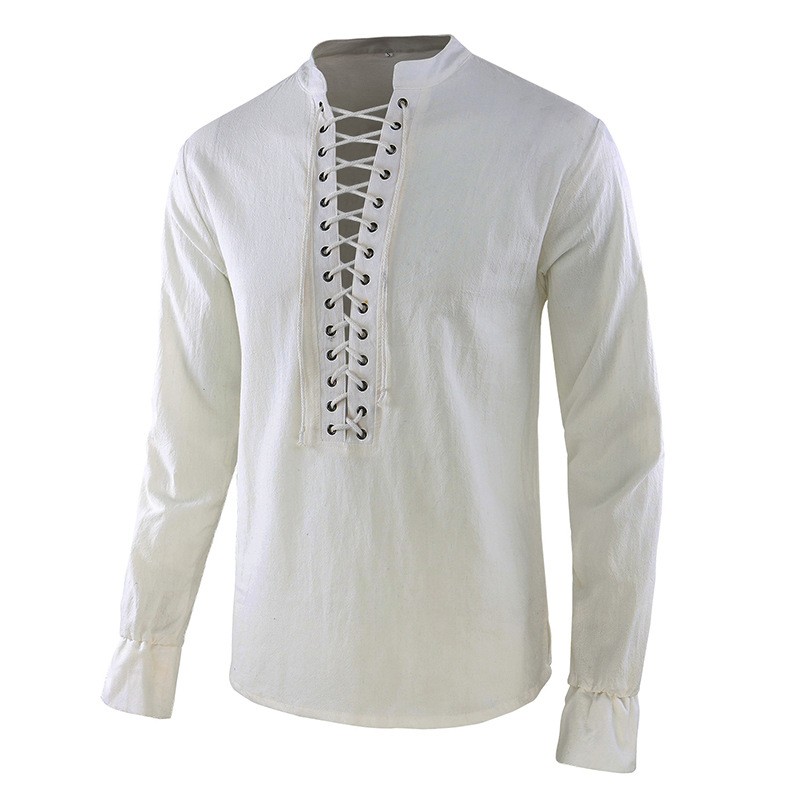 Мужская рубашка в стиле Ренесс – обзор и цена Mens Linen Shirt Long Sleeve