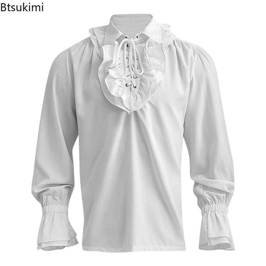 Мужская средневековая пиратска – обзор и цена Medieval Gothic Lace Up Pirate Shirt